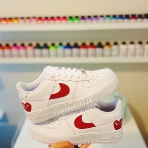 Nike Air Force 1 customs red heart